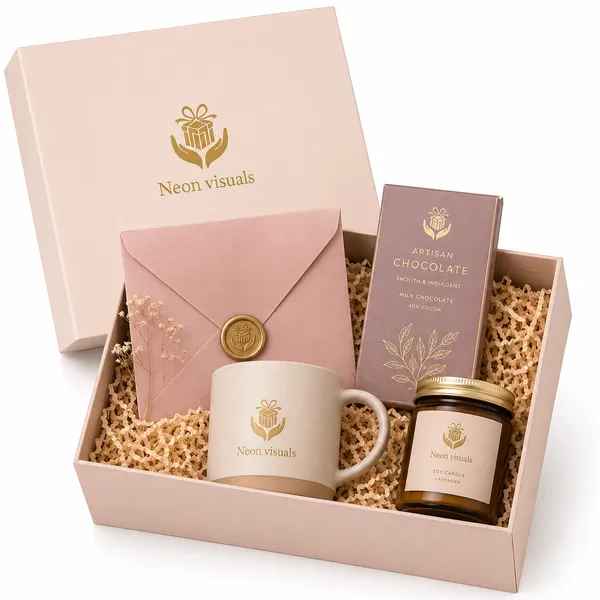 Premium corporate gift hamper with considered packaging