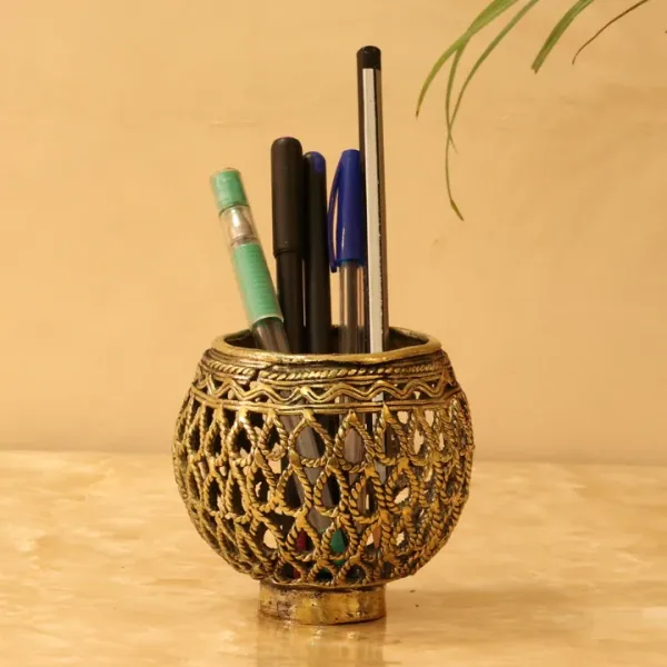 Brass Pen Stand - personalised corporate gift