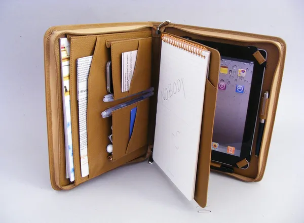 Leather Portfolio Dual Logo 2 - personalised corporate gift
