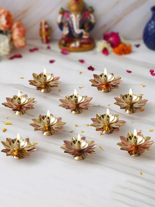 Personalised Diwali diya set with engraved nameplate