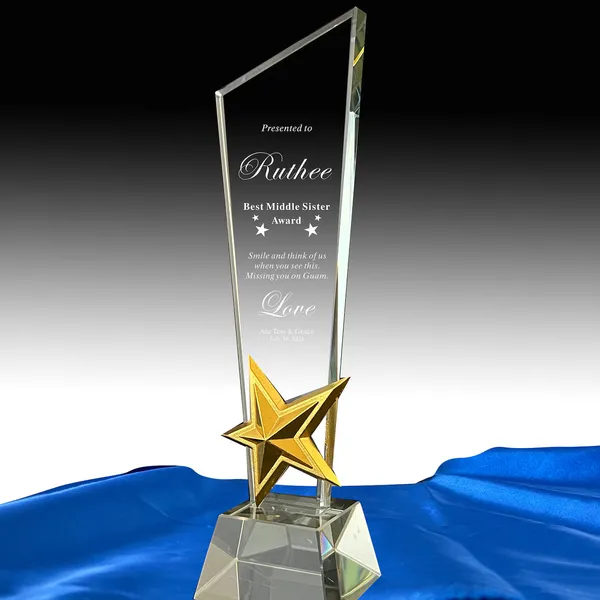 Personalised Crystal Award - personalised corporate gift