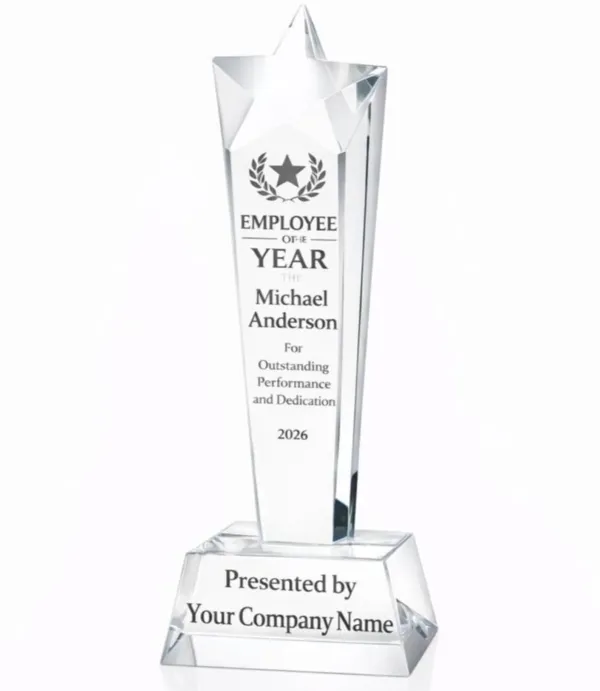 Personalised Crystal Award - personalised corporate gift