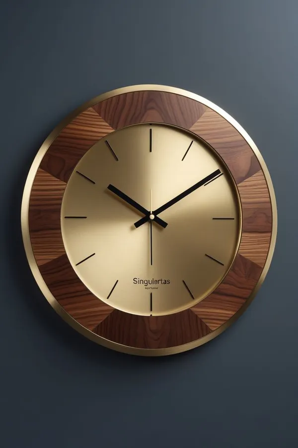 Clock Wood Brass - personalised corporate gift