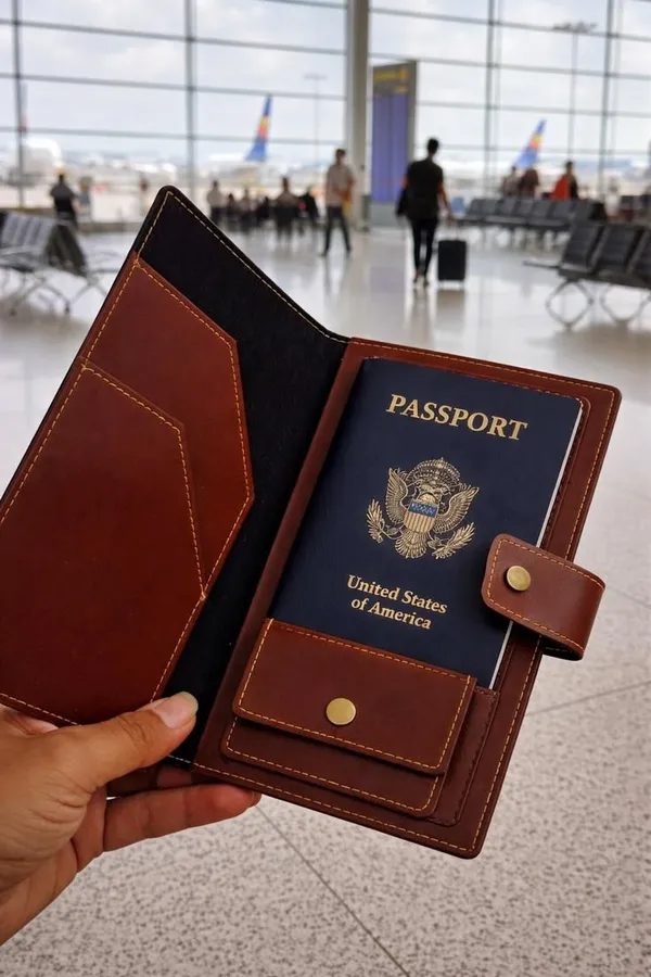 Leather Card Or Passport Holder - personalised corporate gift