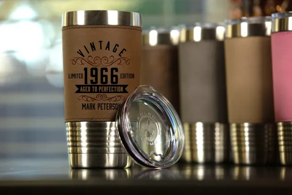 Leather Tumbler - personalised corporate gift