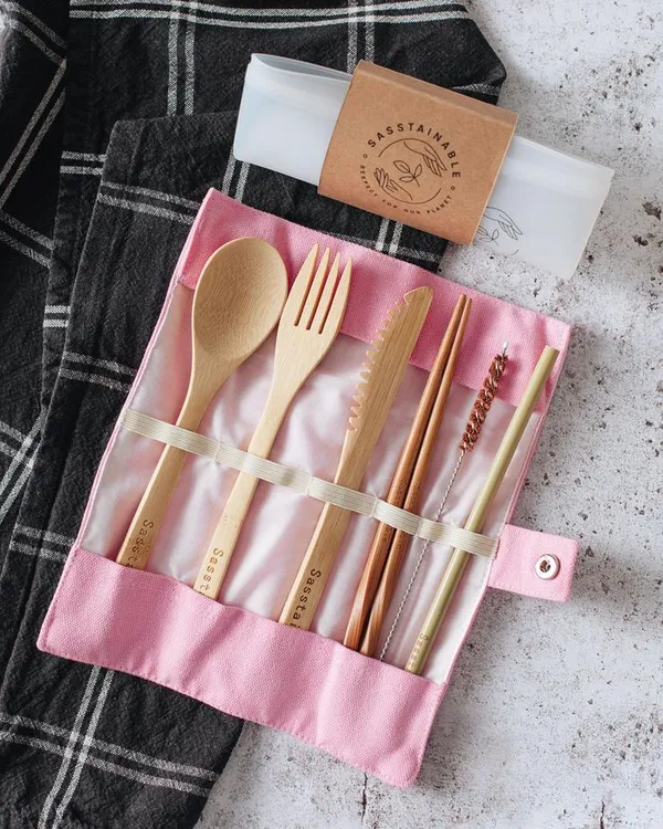 Bamboo Cutlerry Travel - personalised corporate gift