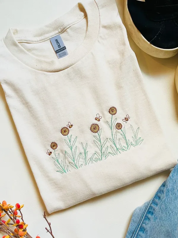Organic Cotton Tee Embroidery - personalised corporate gift