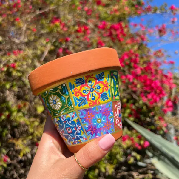 Terracota Planter Hand Painted - personalised corporate gift