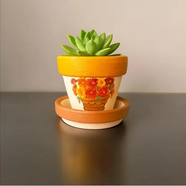 Terracota Planter Hand Painted - personalised corporate gift